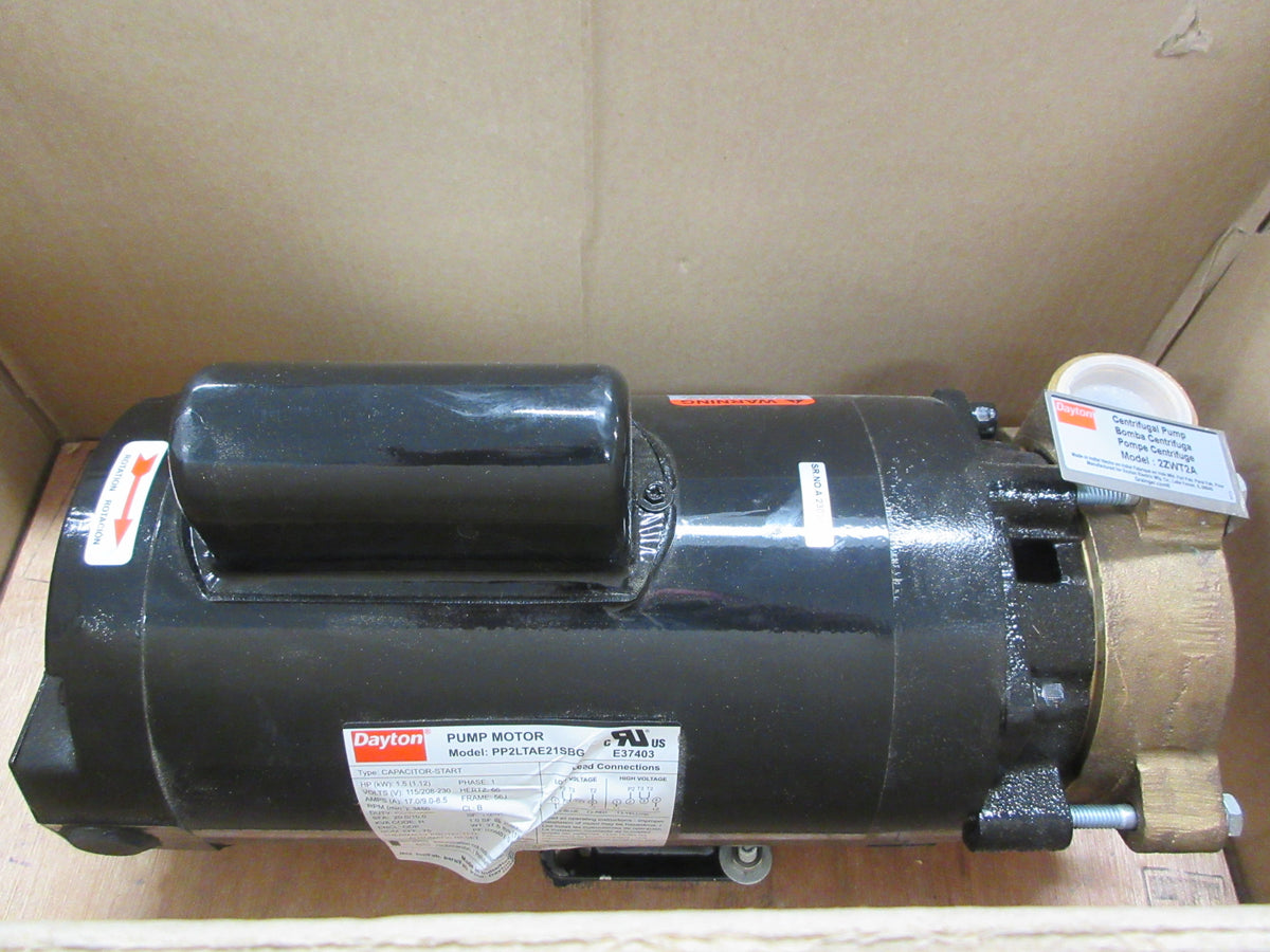 Dayton Centrifugal Pump 2ZWT2A 1.5HP 115/230V Bronze New Surplus