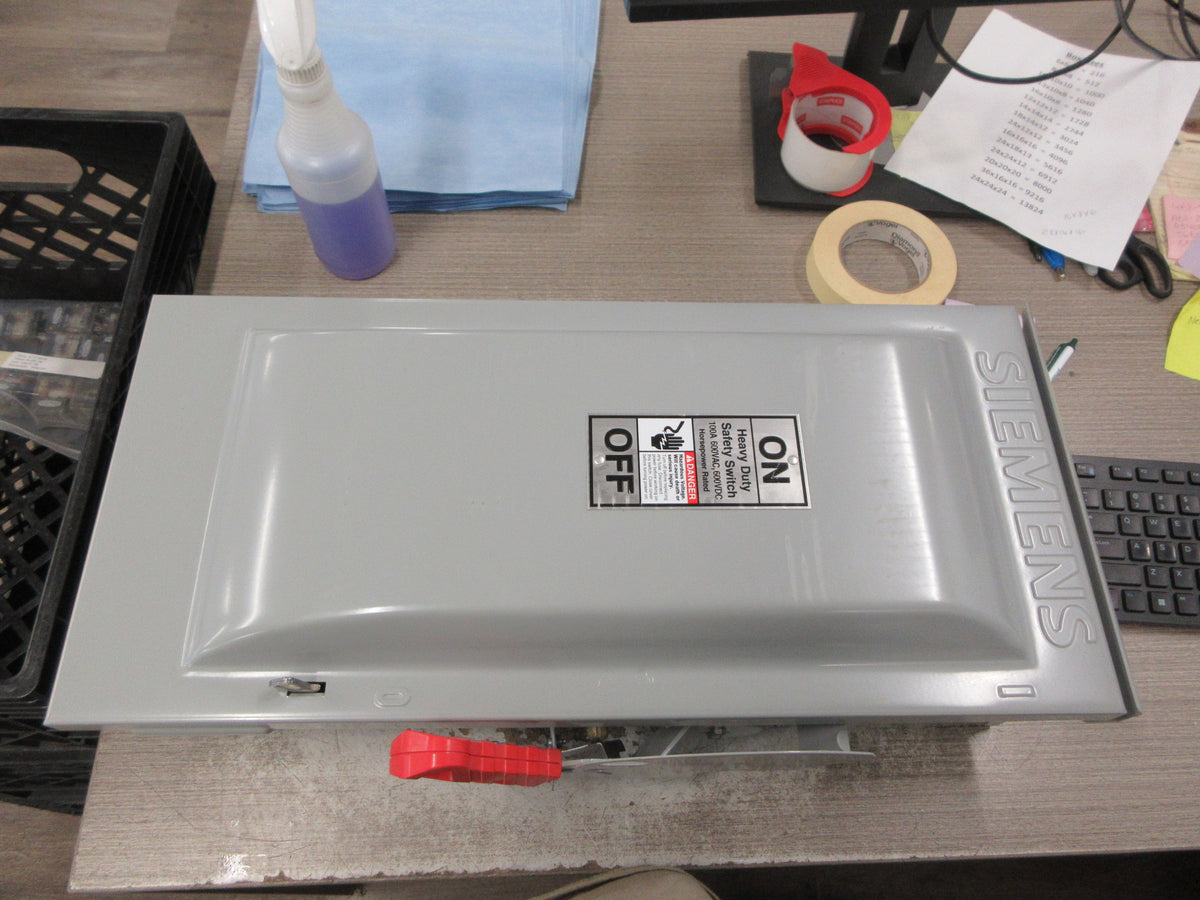 Siemens 3R Fusible Safety Switch/Discinnect HF363R 100A 600V 3P New Surplus