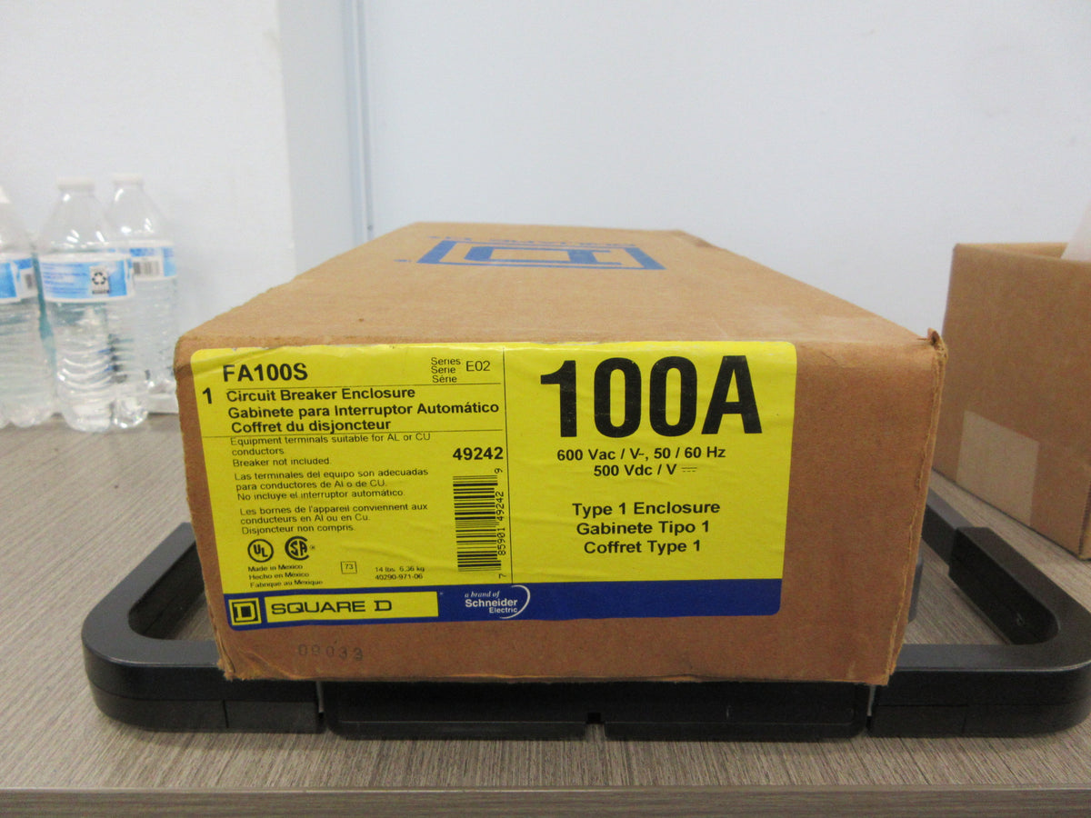 Square D Type 1 Circuit Breaker Enclosure FA100S Ser. E02 100A 600V New Surplus