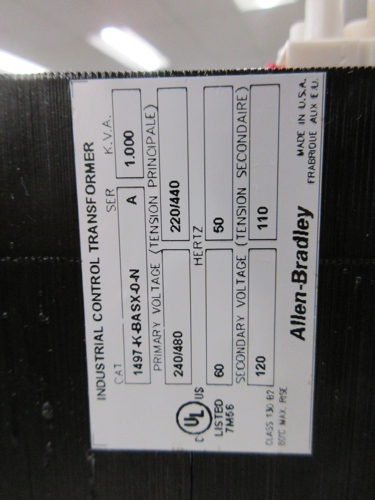 Allen-Bradley Control Transformer 1497-K-BASX-0-N Ser. A 1000VA Used