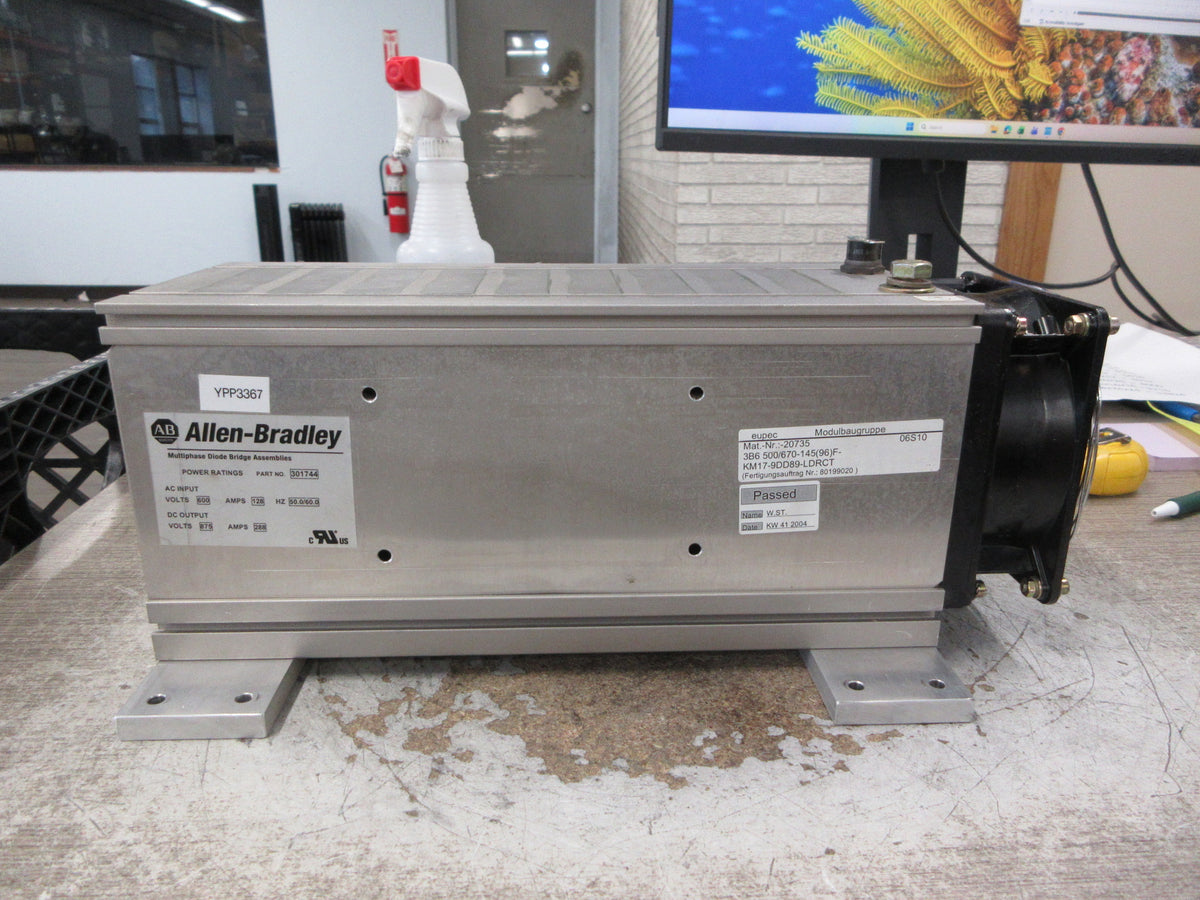 Allen-Bradley Multiphase Diode Bridge 301744 Input: 600VAC , 128A , 50/60Hz Used