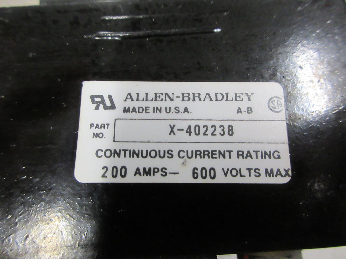 Allen-Bradley Fuseholder X-402238 / X-410744 200A 600V 3P (3) 400A Fuses Used