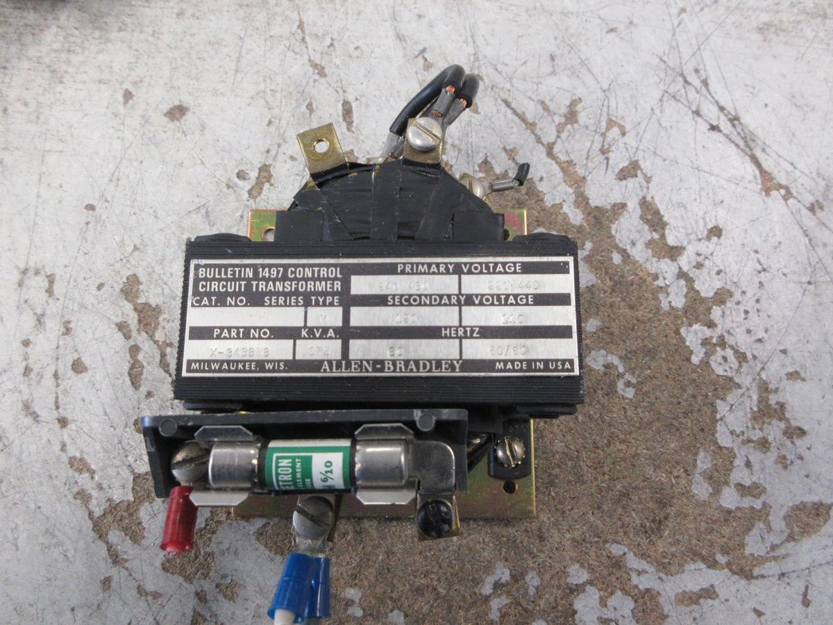 Allen-Bradley Control Transformer X-343858 0.075kVA Pri: 240/480V Sec: 120V Used
