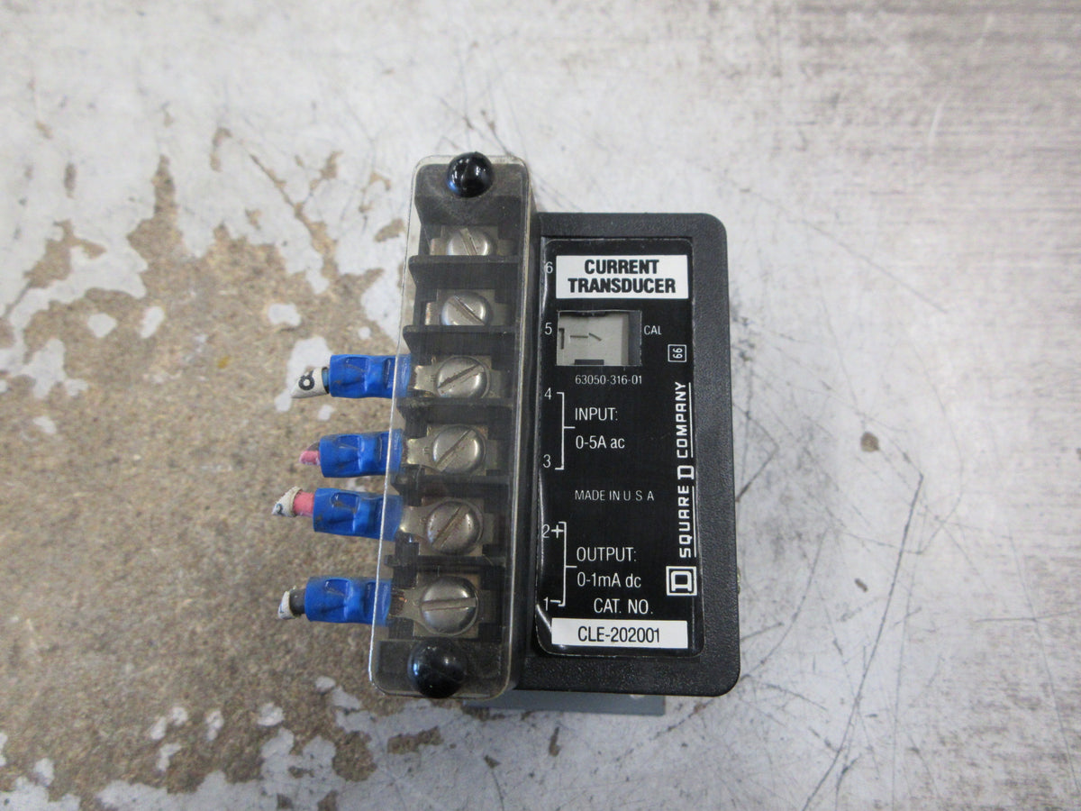 Square D Current Transducer CLE-202001 Input: 0-5A AC Output: 0-1mA Used