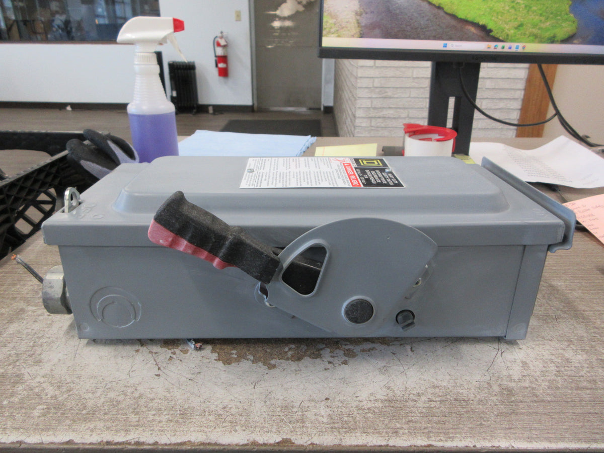 Square D 3R Fusible Safety Switch/Disconnect H361RB Ser. F05 30A 600V 3P Used