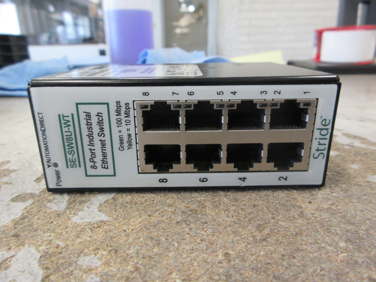 Automation Direct Stride Industrial Ethernet Switch SE-SW8U-WT Rev. 2.01 Used