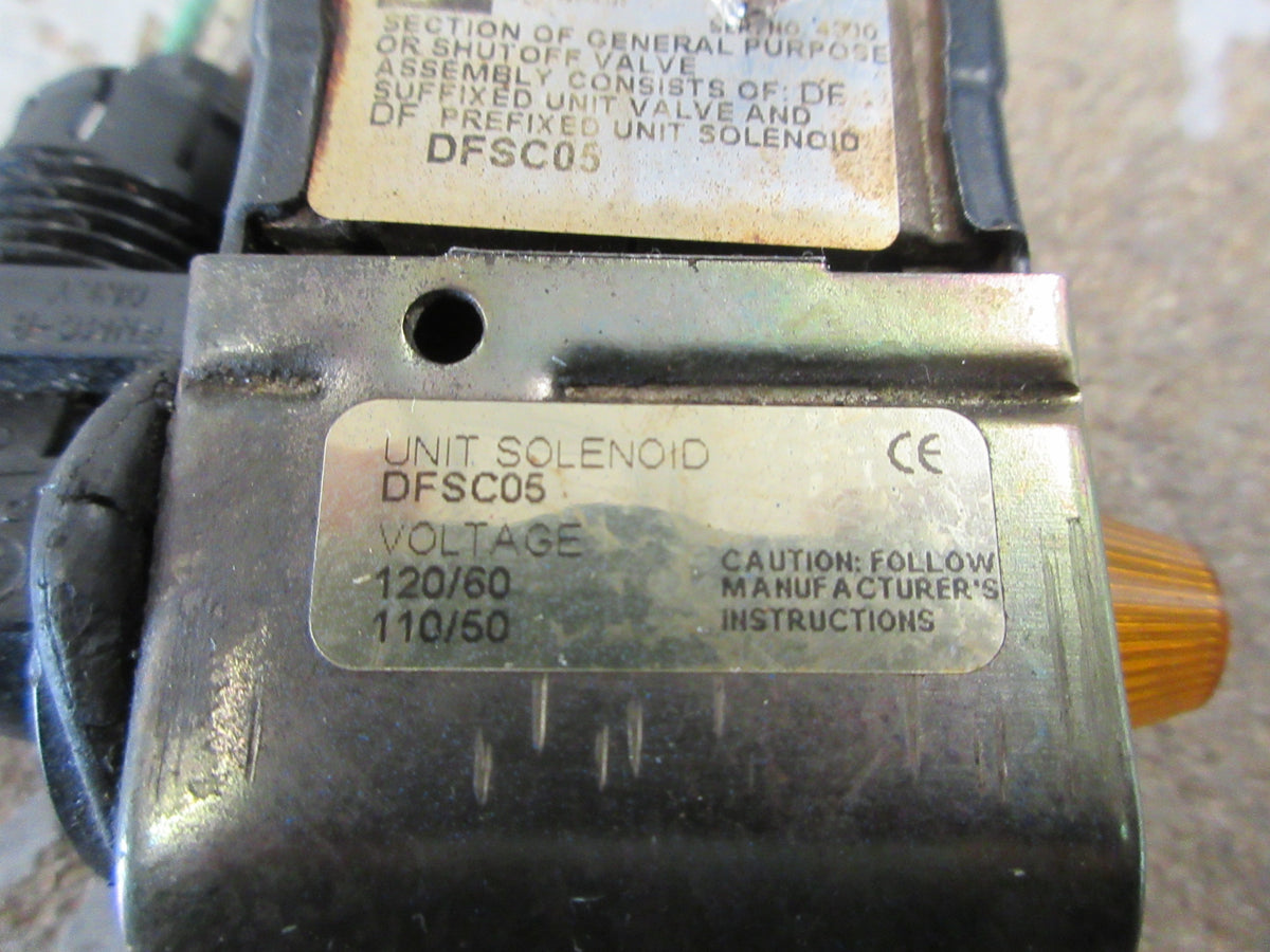 Parker Solenoid Coil DFSC05 120V @ 60Hz 110V @ 50Hz Used