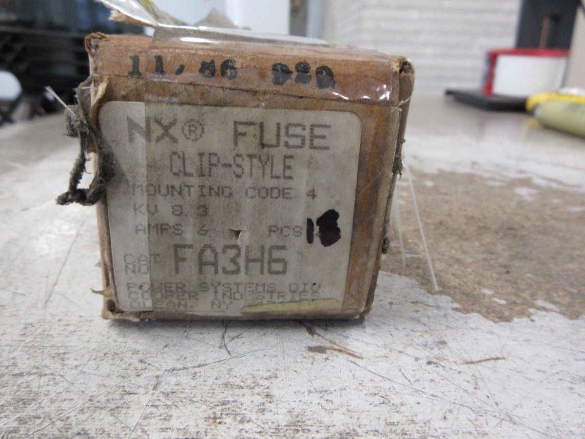 Cooper NX Fuse FA3H6 8.3KV 6A New Surplus