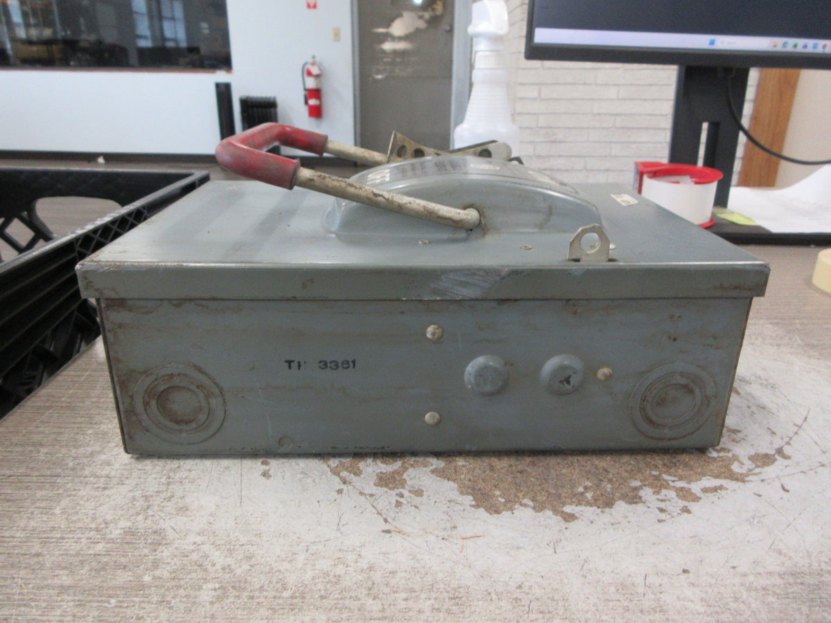 GE Fusible Safety Switch/Disconnect TH3361 30A 600V 3P Used