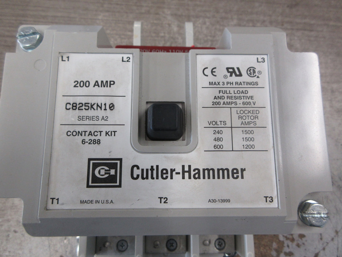 Cutler-Hammer Contactor C825KN10 Ser. A2 120V Coil 200A 600V 3Ph Used