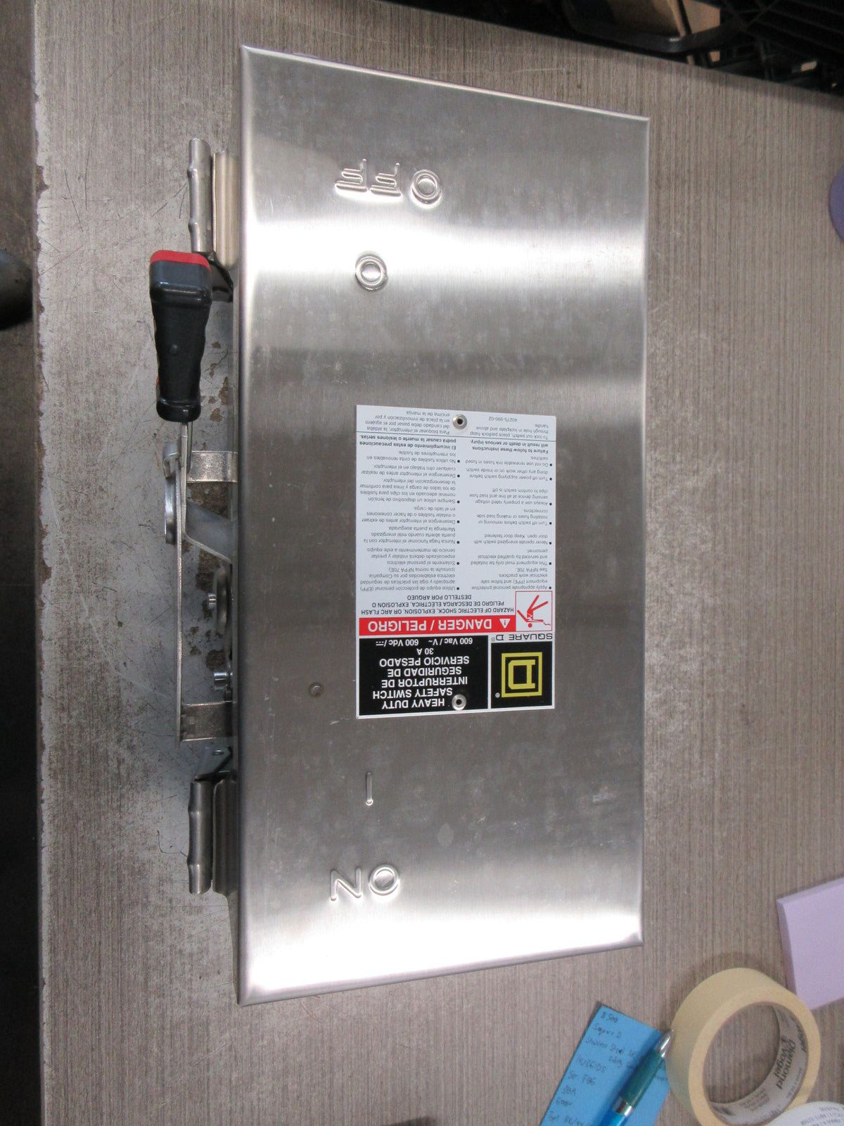 Square D Stainless Steel 3R Non-Fusible Safety Switch/Disconnect New Surplus