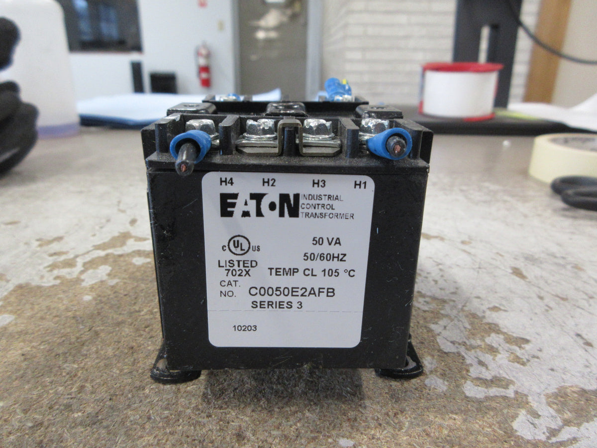 Eaton Control Transformer C0050E2AFB Ser. 3 50VA Pri: 240/480V Sec. 120V Used