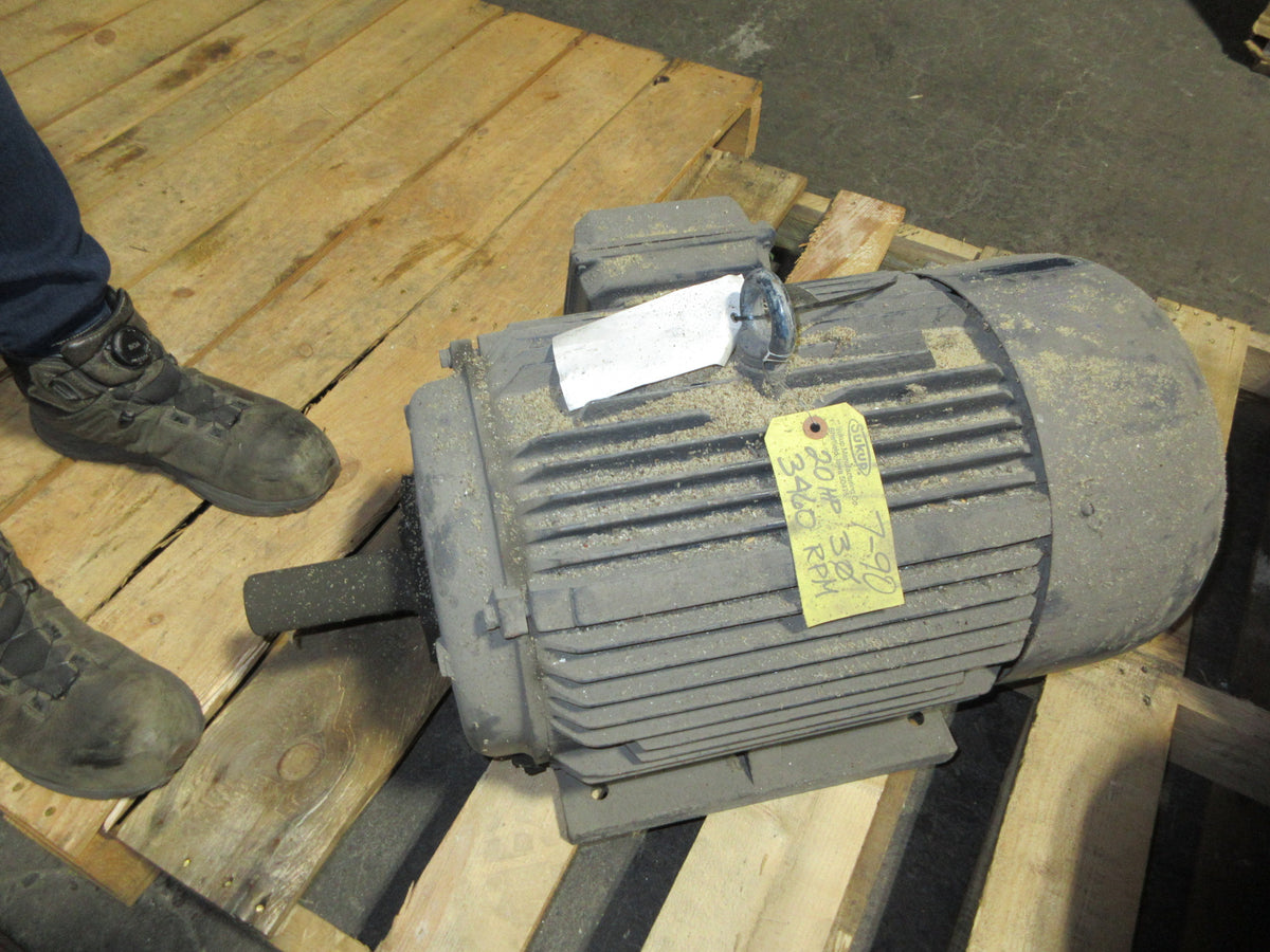 Leeson Motor N256T34FB1 20HP 208-230/460V 3460RPM 46-45/22.5A FR: 256TS Used