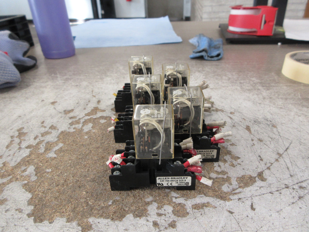 Allen-Bradley Relay 700-HC24A1 Ser. C 120V Coil w/ Base *Lot of 5* Used