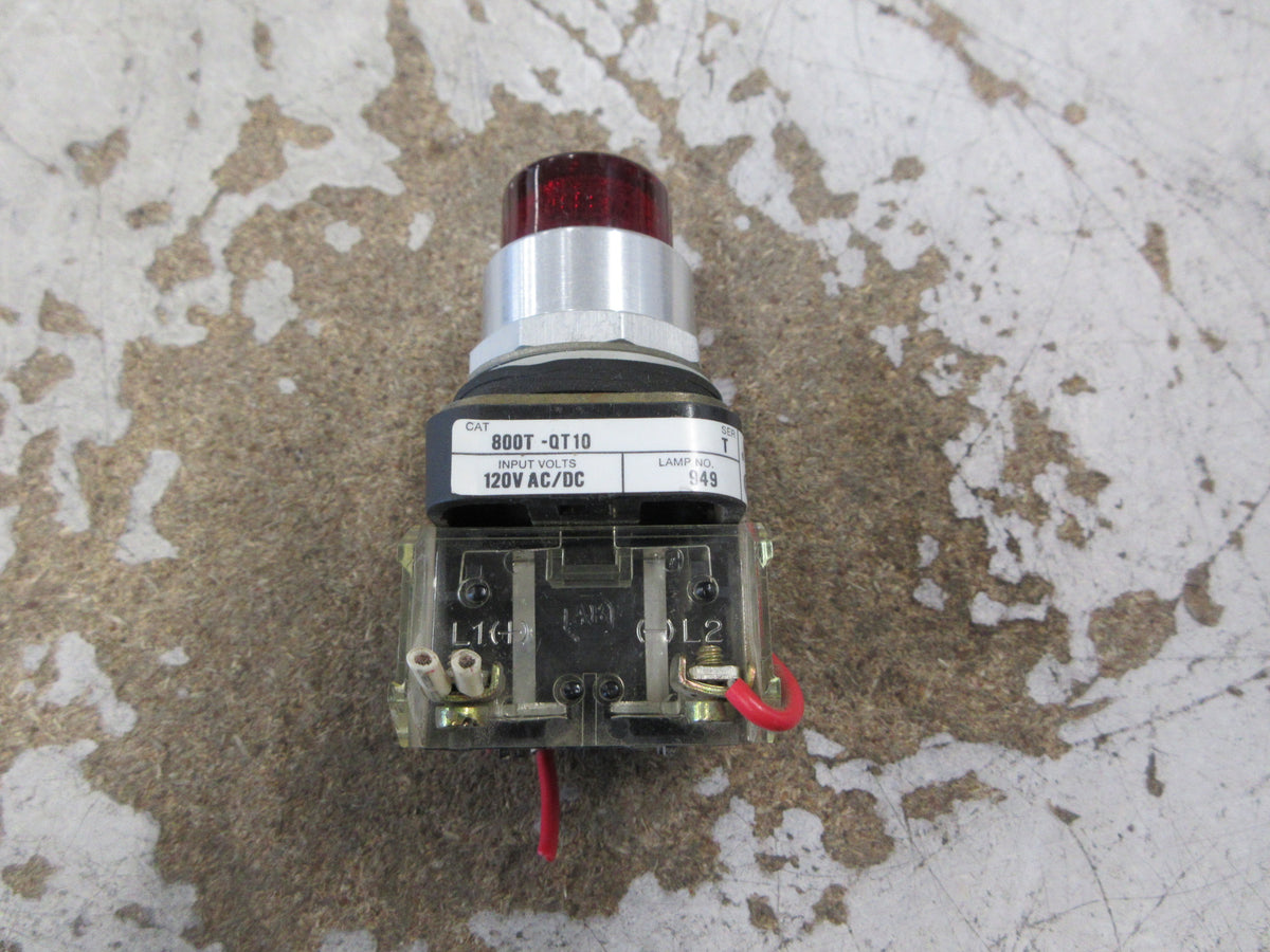 Allen-Bradley Illuminated Push Button 800T-QT10 Ser. T 120V AC/DC Red Used