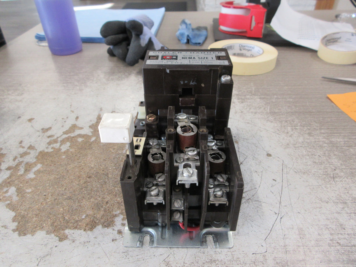 Cutler-Hammer Size 1 Starter A10CN0 Ser. A1 120V Coil 27A Used