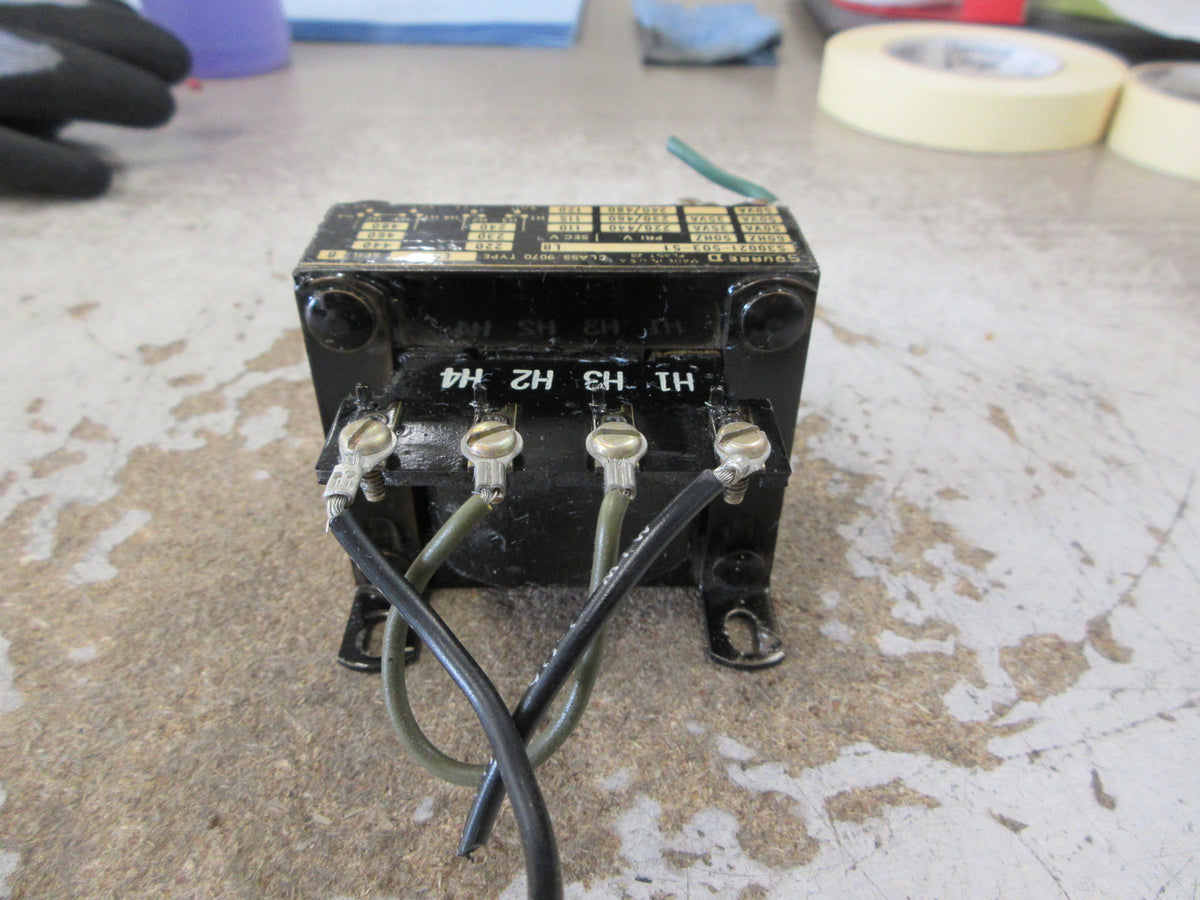 Square D Transformer 9070 E0-1 Ser. B 50VA Pri: 240/480V Sec: 120V Used