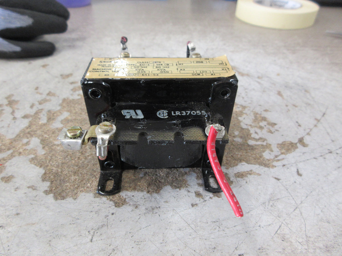 Square D Control Transformer 9070 E0-1 Ser. B 0.050KVA Pri: 208V Sec: 120V Used