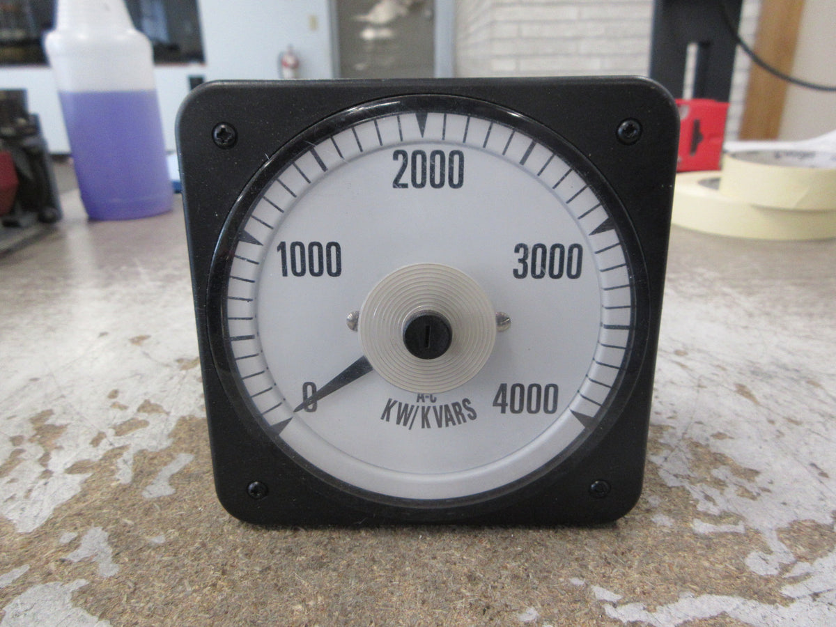 Crompton AC KW/KVAR Meter 007-05AA-FAUE-SN Range: 0-4000 KW/KVAR Used