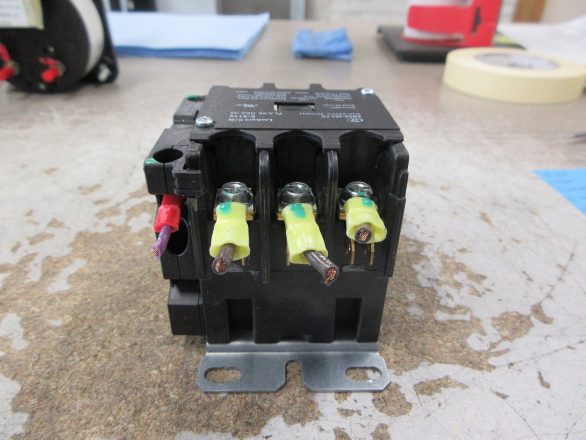 Liebert Contactor E-0110 24V Coil 25A 600V W/Aux Contact Used