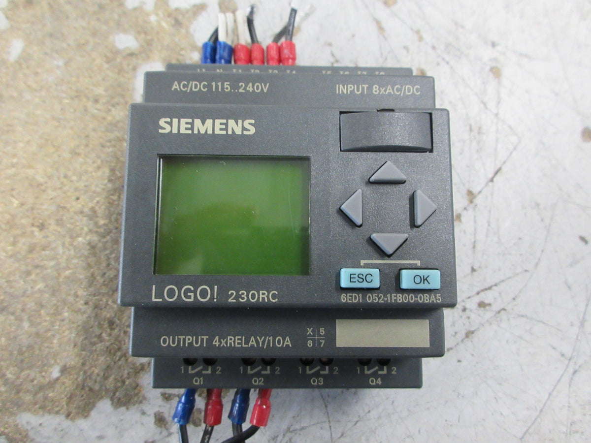 Siemens LOGO! 230RC Logic Module 6ED1 052-1FB00-0BA5 115-240V AC/DC Used