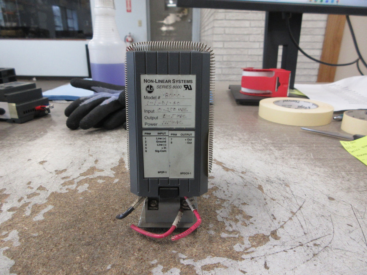 NLS Series 8000 Signal Conditioner Relay 8000-1-1-01-60 W/Base Used