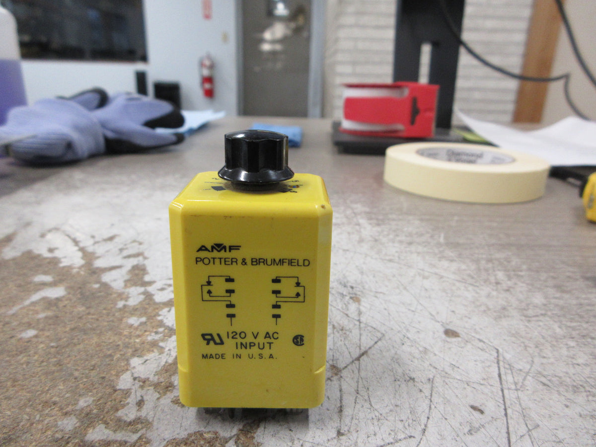 AMF Potter & Brumfield Time Delay Relay CUB-51-70120 Range: 1-120 SEC Used