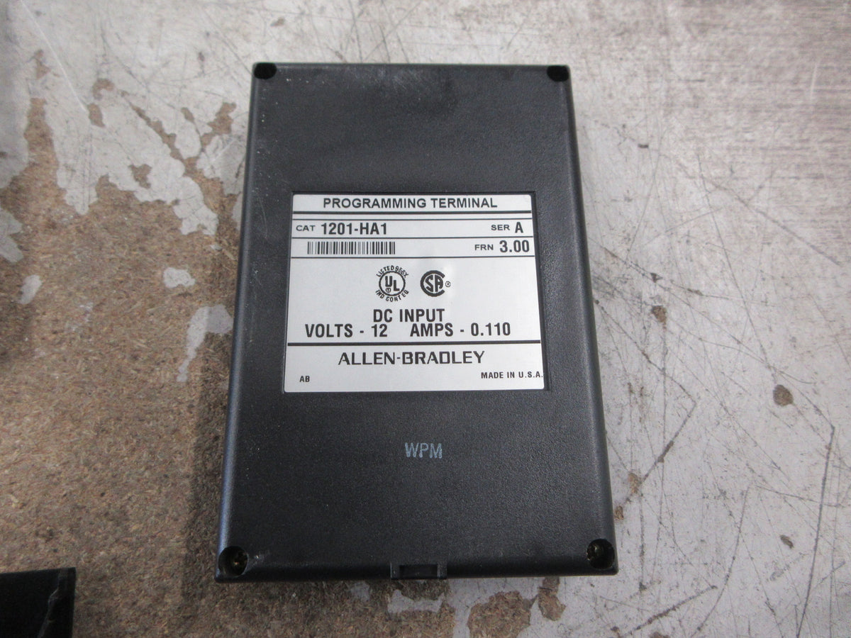 Allen-Bradley Programming Terminal w/ Holder 1201-HA1 Ser. A FRN 3.00 12VDC Used