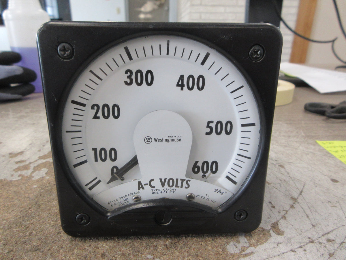 Westinghouse Type KA-241 AC Voltmeter 291B462A09 Range: 0-600V Used