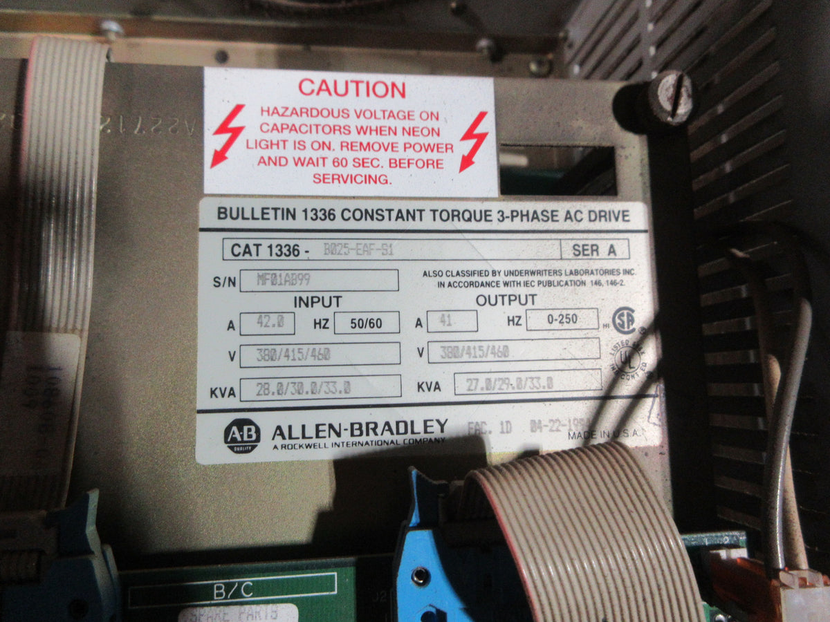 Allen-Bradley 1336 AC Drive 1336-B025-EAF-S1 Ser. A 25HP 3Ph Used