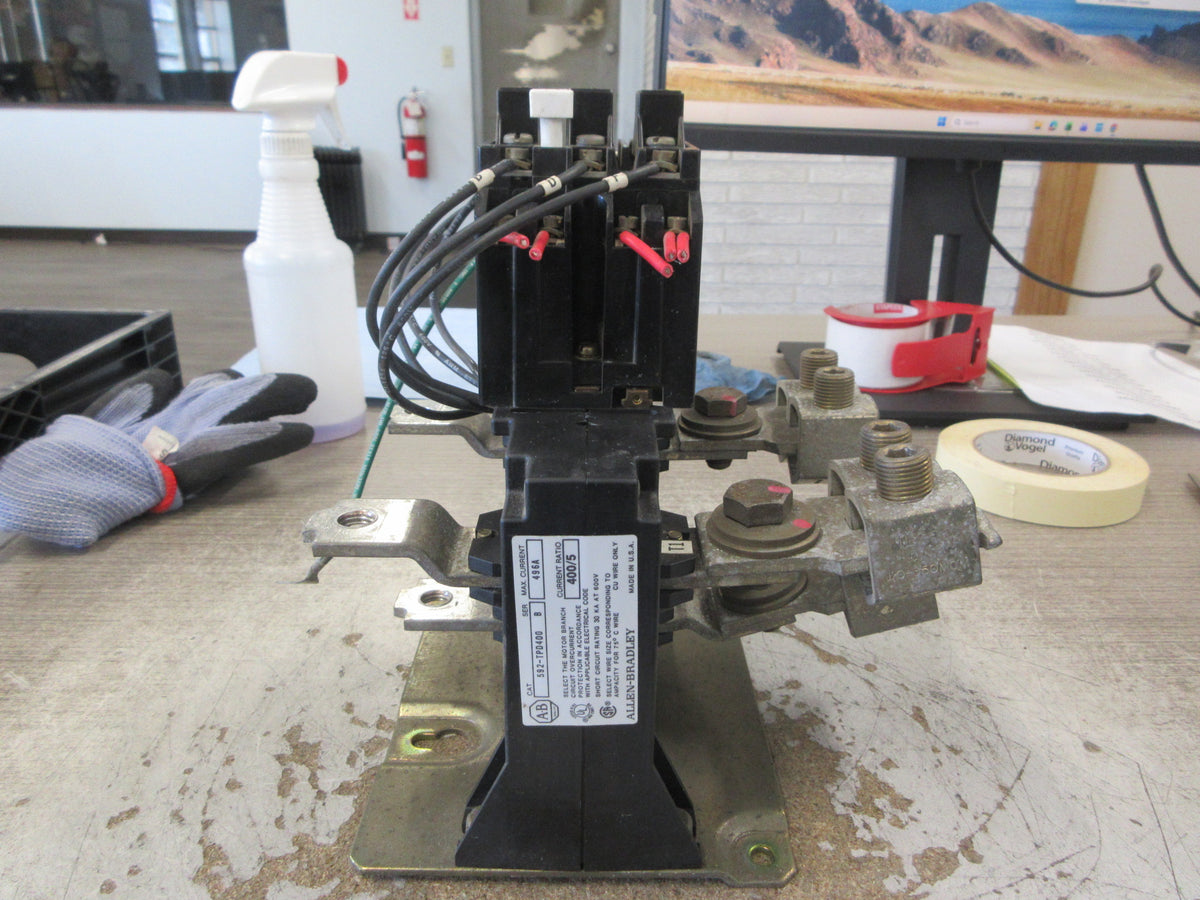 Allen-Bradley Current-Transformer w/Overload 592-TPD400 496A Ratio 400/5 Used
