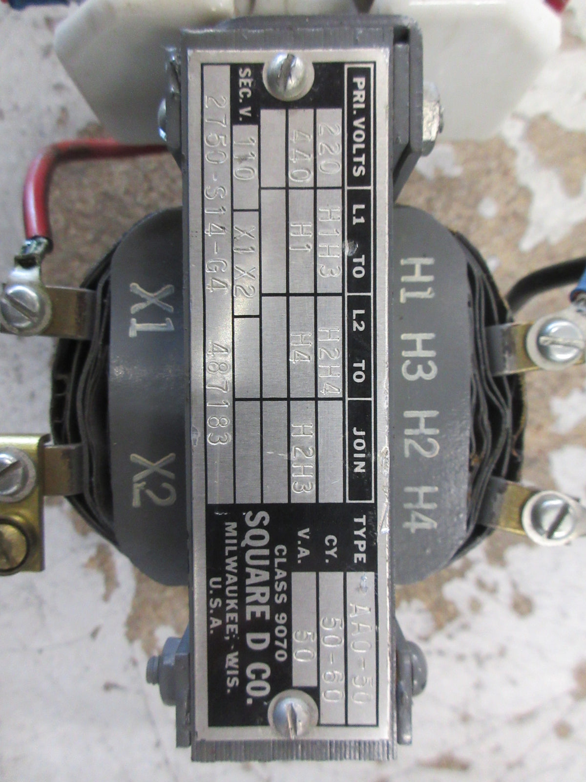 Square D Transformer 9070 AA0-50 50VA Pri: 220/440V Sec: 110V 50-60Hz Used