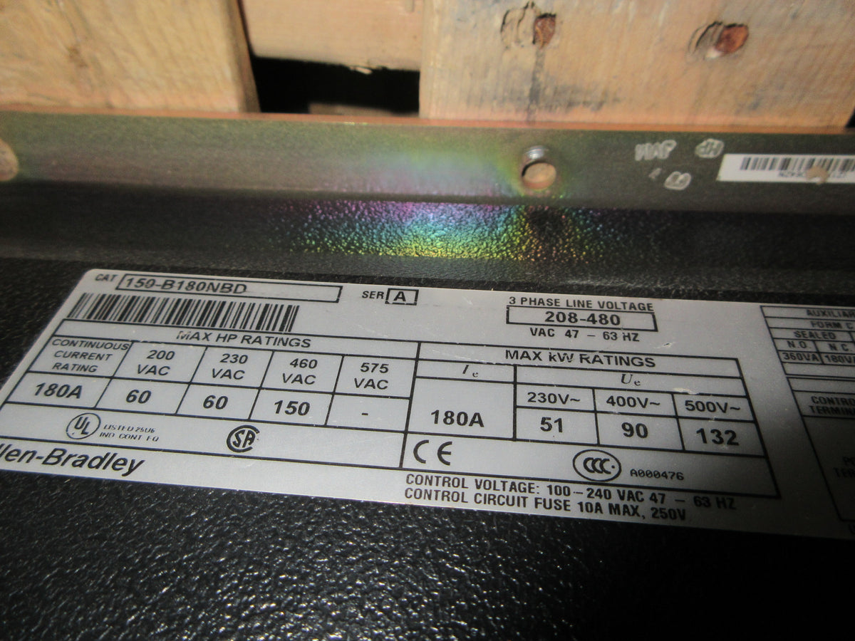 Allen-Bradley SMC Dialog Plus Soft Start 150-B180NBD Ser. A 150HP 208-480V Used