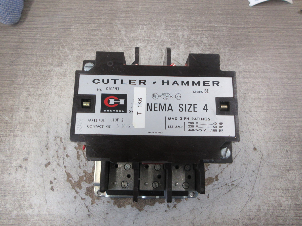 Cutler-Hammer Size 4 Contactor C10FN3 Ser. B1 120V Coil 135A 460/575V Used