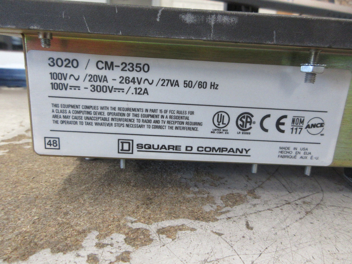 Square D PowerLogic Circuit Monitor 3020 CM-2350 100-264VAC 20-27VA Used