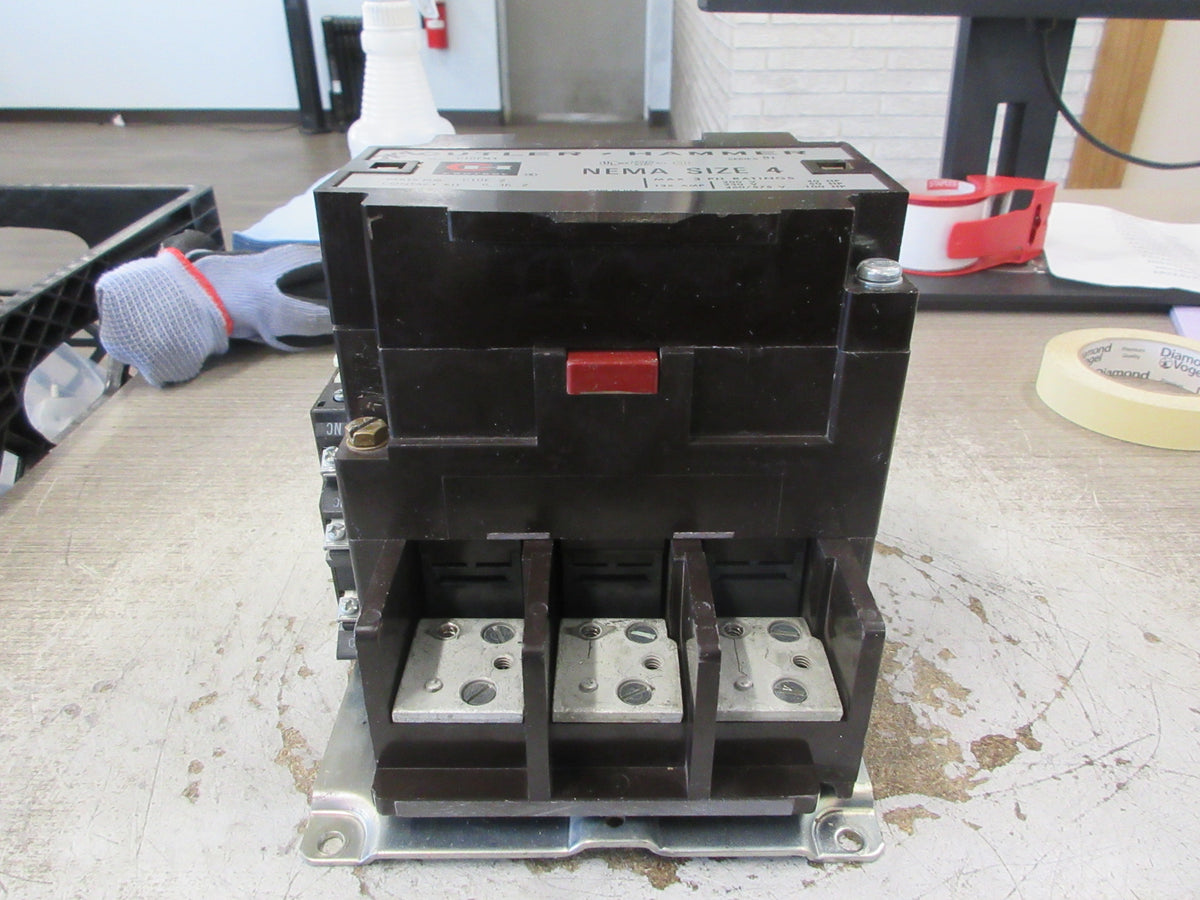 Cutler-Hammer Size 4 Contactor C10FN3 Ser. B1 120V Coil 135A 600V 3Ph Used