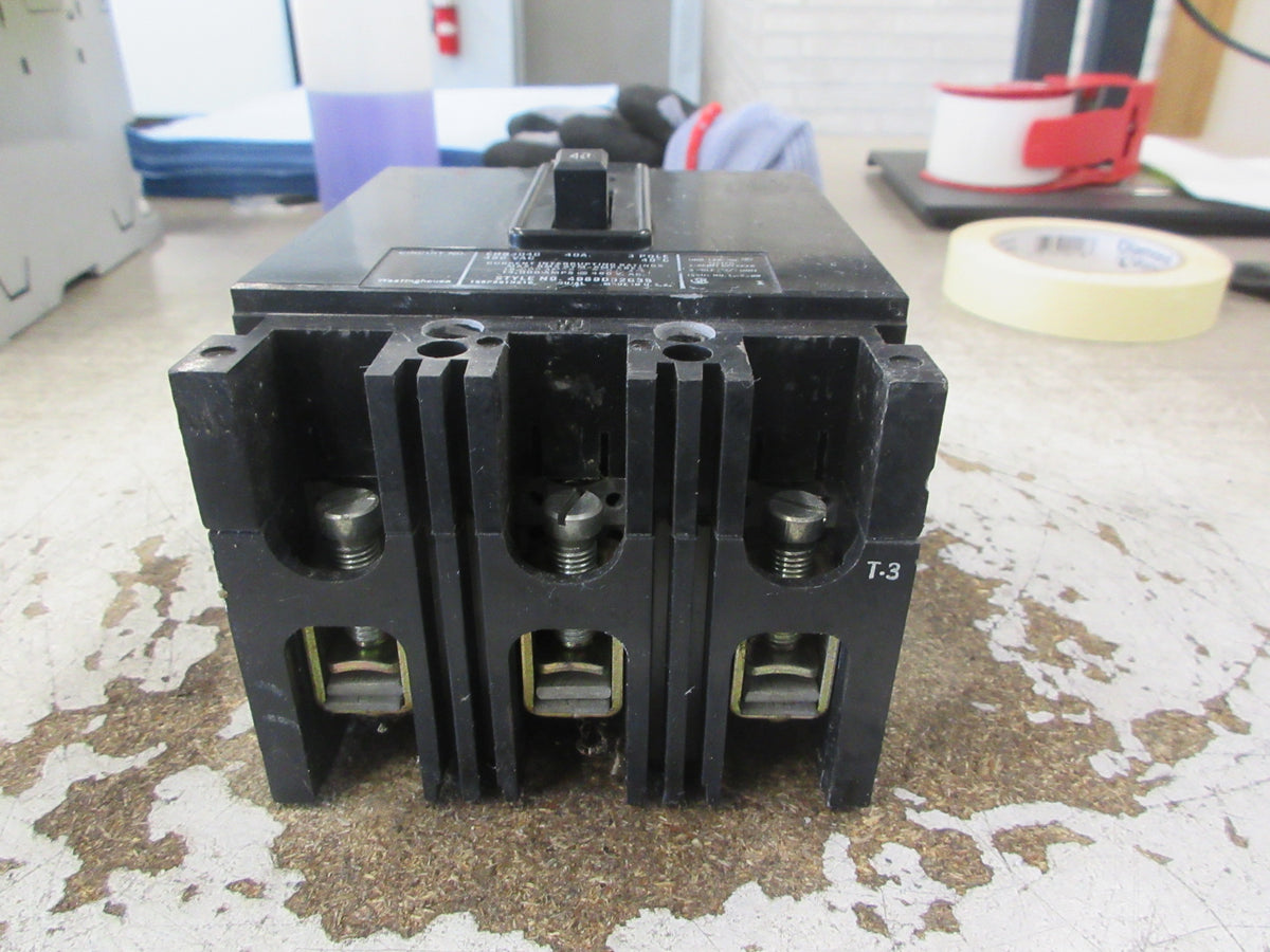 Westinghouse Circuit Breaker EHB3040 40A 480V 3P Used