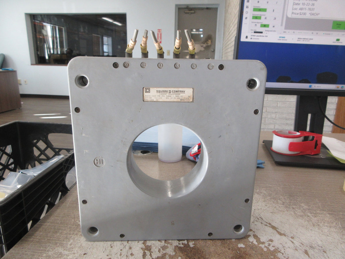 Square D Current Transformer 311-122 Ratio 1200:5A 600V 60Hz 10KV BIL Used