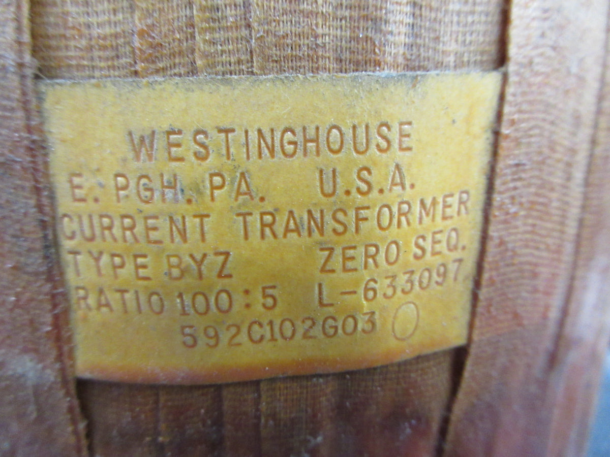 Westinghouse Type BYZ Current Transformer 592C102G03 Ratio 100:5A Used