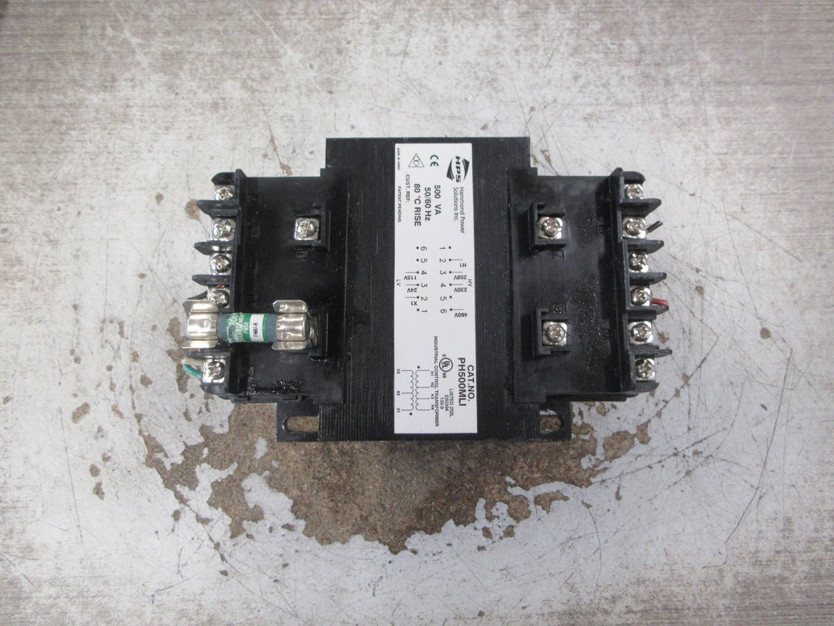 Hammond Control Transformer PH500MLI 500VA Pri: 208/230/460V Sec: 24/115V Used