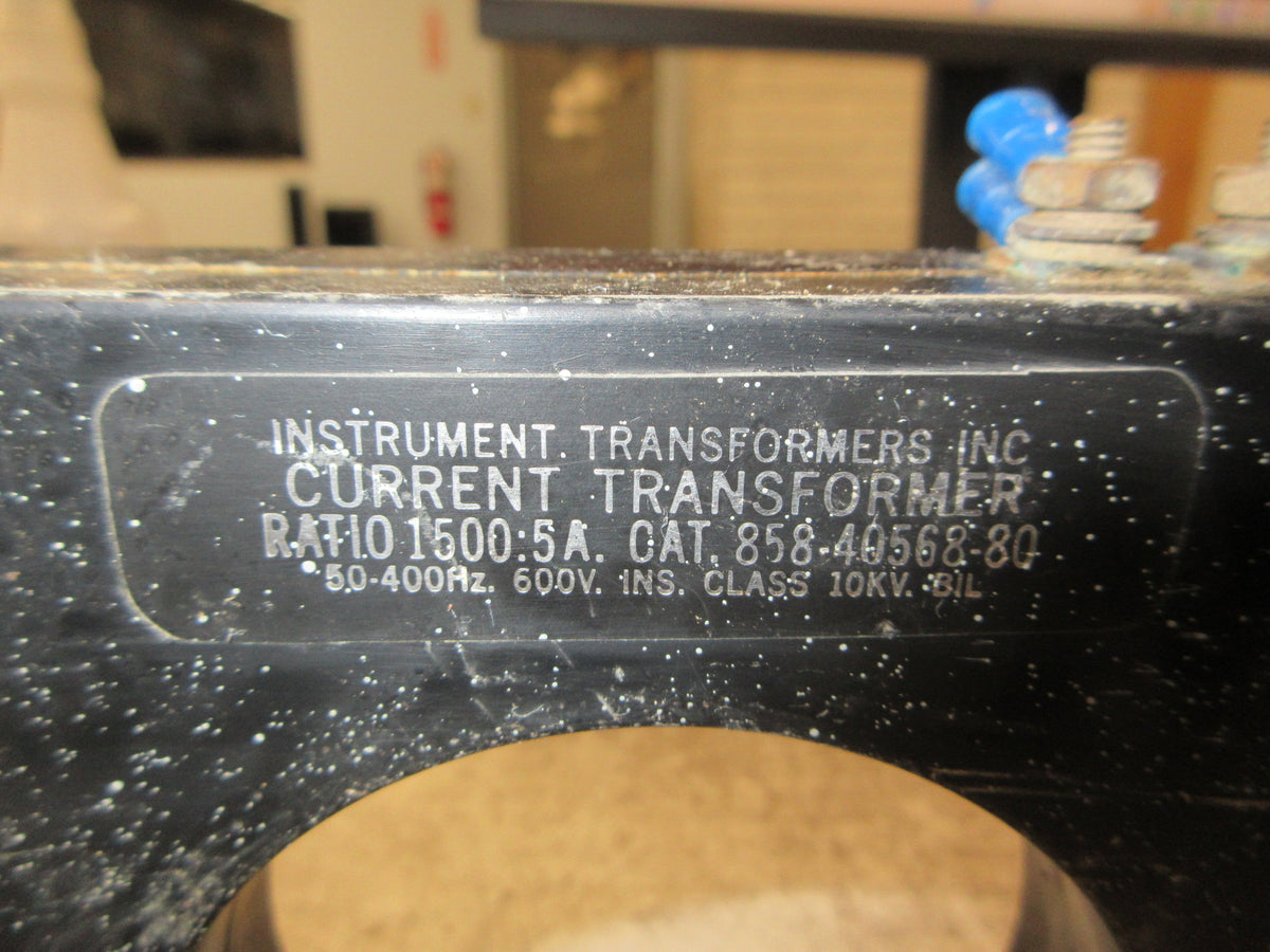 Instrument Transformers Current Transformer 858-40568-80 Ratio 1500:5A 600V Used