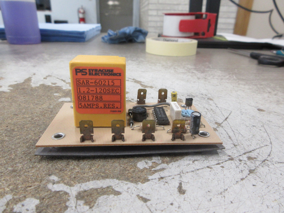 Syracuse Electronics Relay Control Board SAR-60215 Time: 1.2-120sec 5A Used