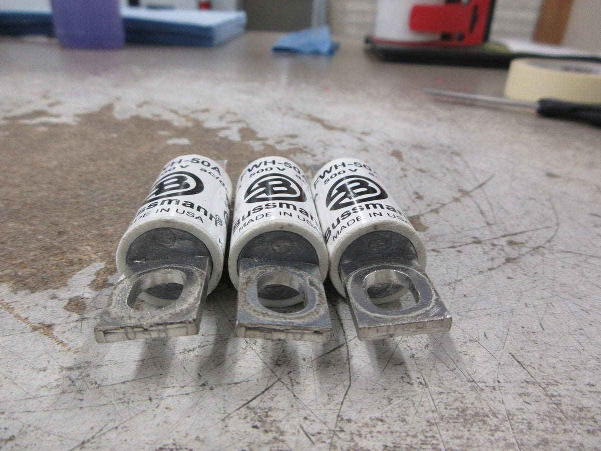 Bussmann Fuse FWH-50A 500V 50A *Lot of 3* Used