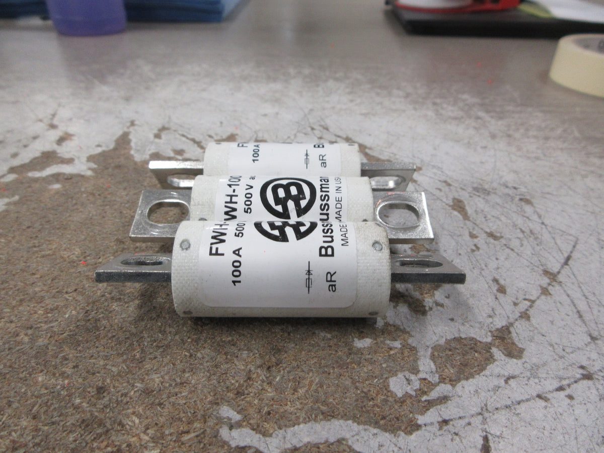 Bussmann Fuse FWH-100A 500V 100A *Lot of 3* Used