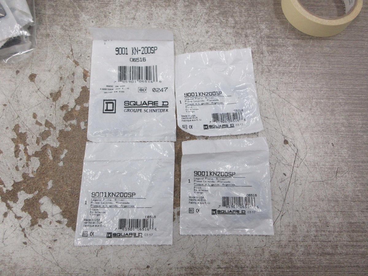 Square D Legend Plate 9001KN200SP Silver Blank *Lot of 4* New Surplus