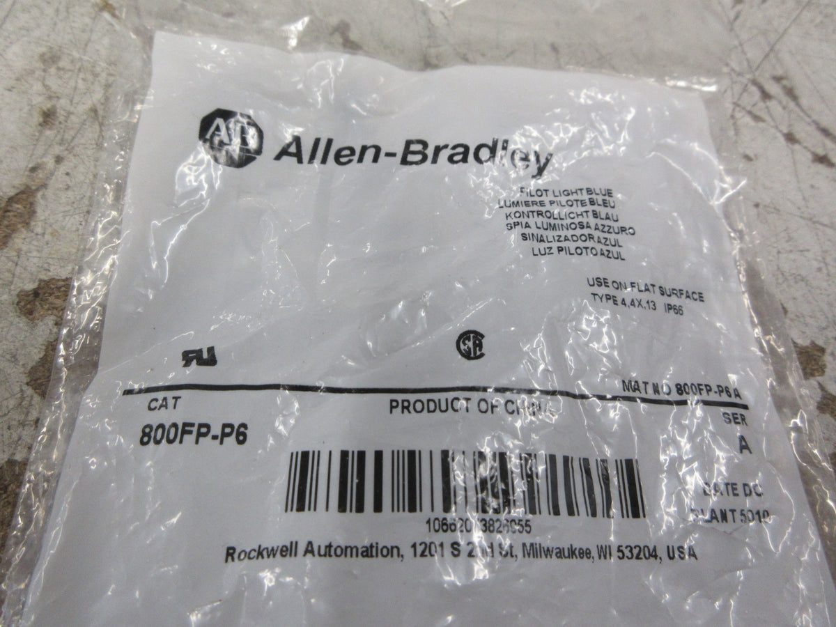 Allen-Bradley Pilot Light 800FP-P6 Ser. A Blue New Surplus