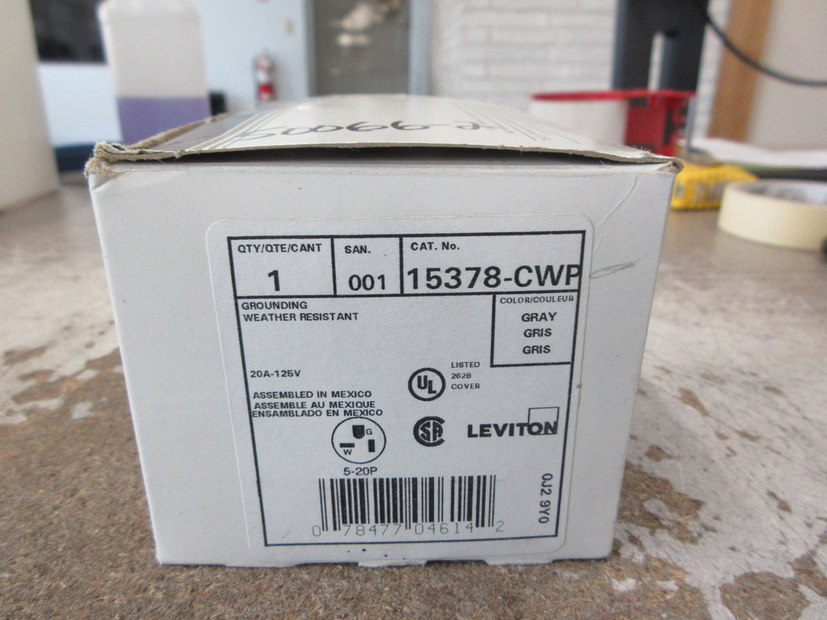 Leviton Weather Resistant Inlet 15378-CWP 20A 125V Gray Nema 5-20P New Surplus