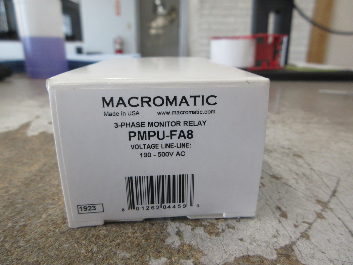 Macromatic Phase Monitor Relay PMPU-FA8 190-500V 3Ph New Surplus