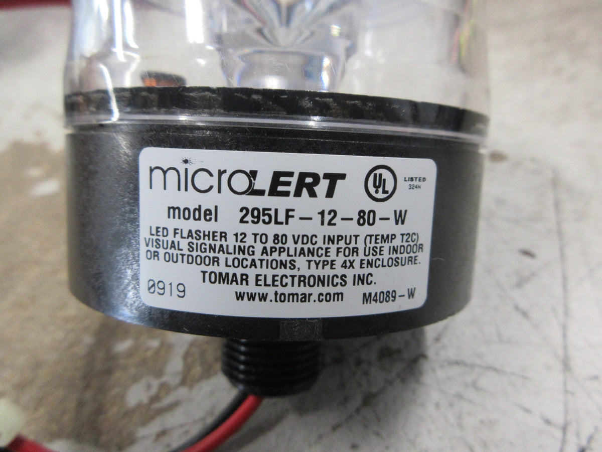 Tomar MicroLert LED Flasher 295LF-12-80-W 12-80VDC New Surplus