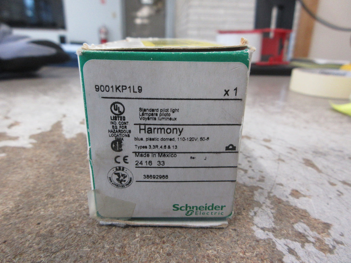 Schneider Electric Harmony Pilot Light 9001KP1L9 Ser. J 110-120VAC New Surplus